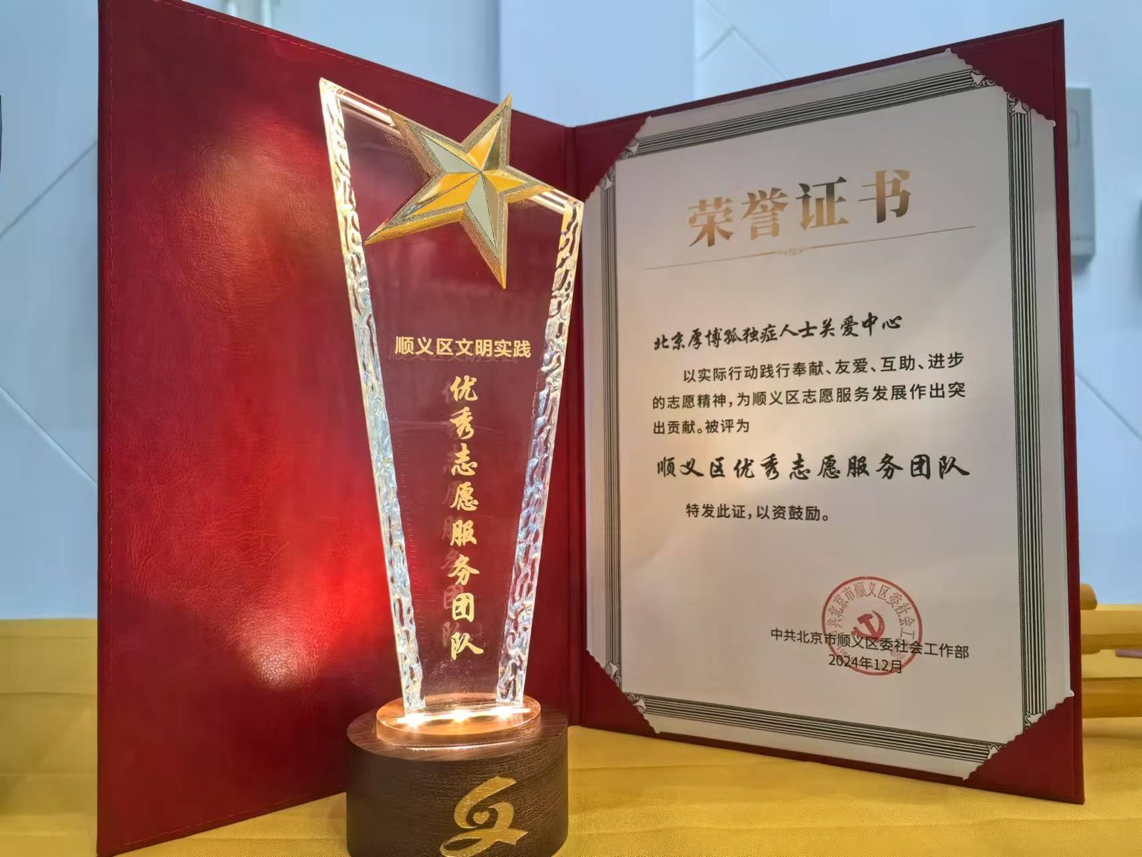 Outstanding Volunteer Service Team trophy
